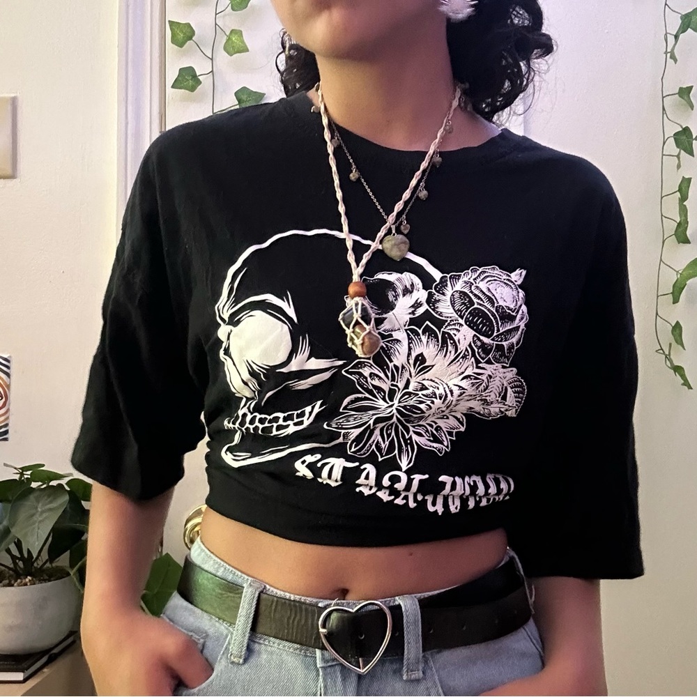 Oversized black skull graphic tee 🥀